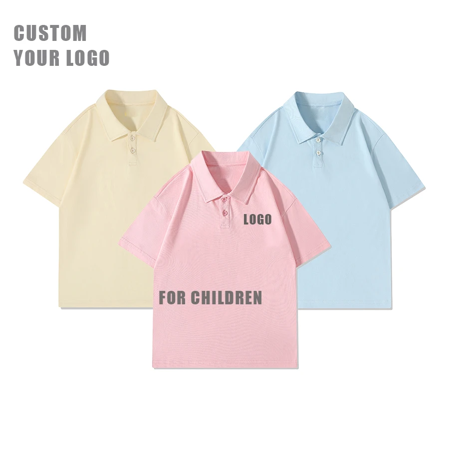 Custom Logo Polo Design For Kids 100%Cotton Casual Polo High Quality Plain Short Sleeve Polo Shirt