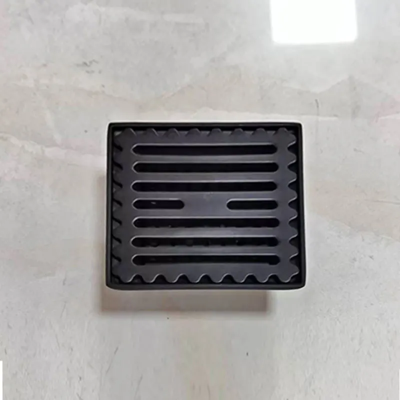 Black 304 Stainless Steel Antidor Shower Floor Drain with Brass Core 100*100mm, 150*150mm