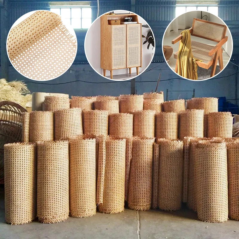 Manufacturers Pe Rattan Roll Artificial Webbing Synthetic Rattan Cane Weaving Raw Material