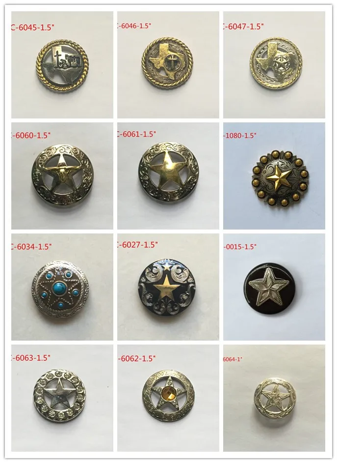 
antique copper round sunflower conchos 1.5