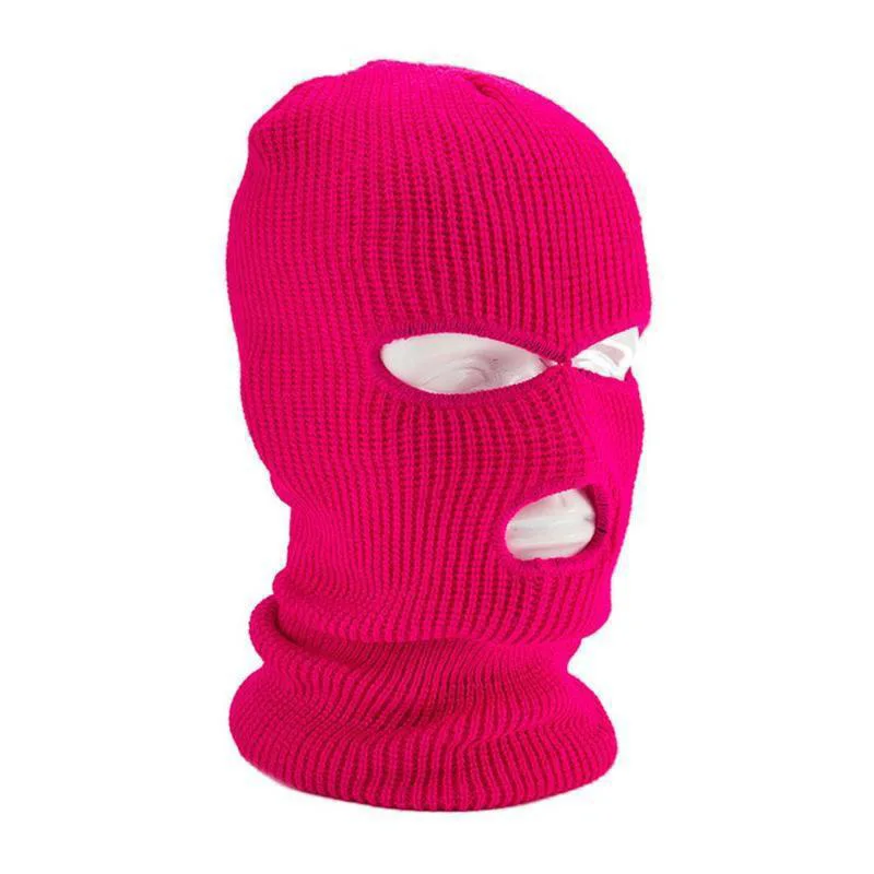Winter Full Head Black White Designer Custom Skimask Ski Mask Knit Balaclava 3 Hole Hat