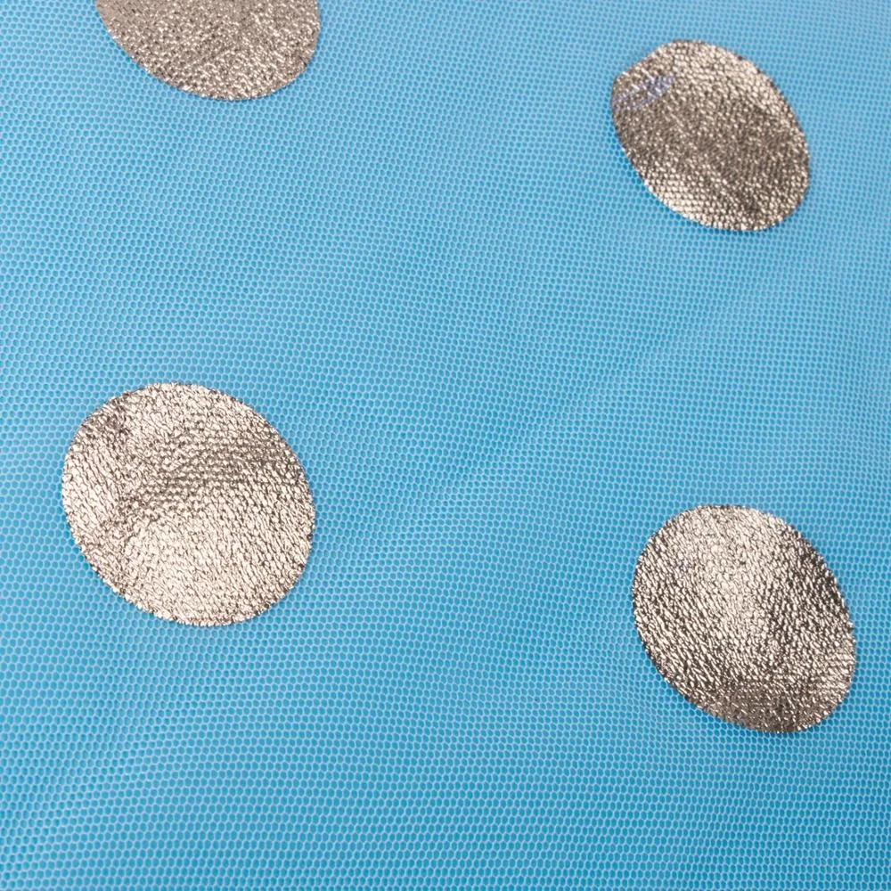 Glitter Gold Polka Dots Tulle Mesh Fabric For Fashion Dresses And Home Textile