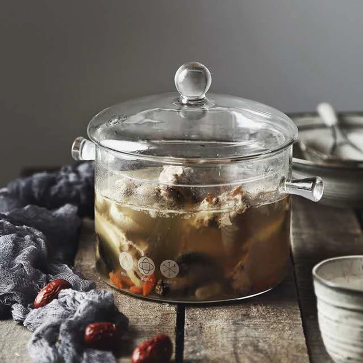 1.3л 1.5л домашняя термостойкая боросиликатная кухонная посуда кухонные инструменты для приготовления супа стеклянный горшок с крышкой