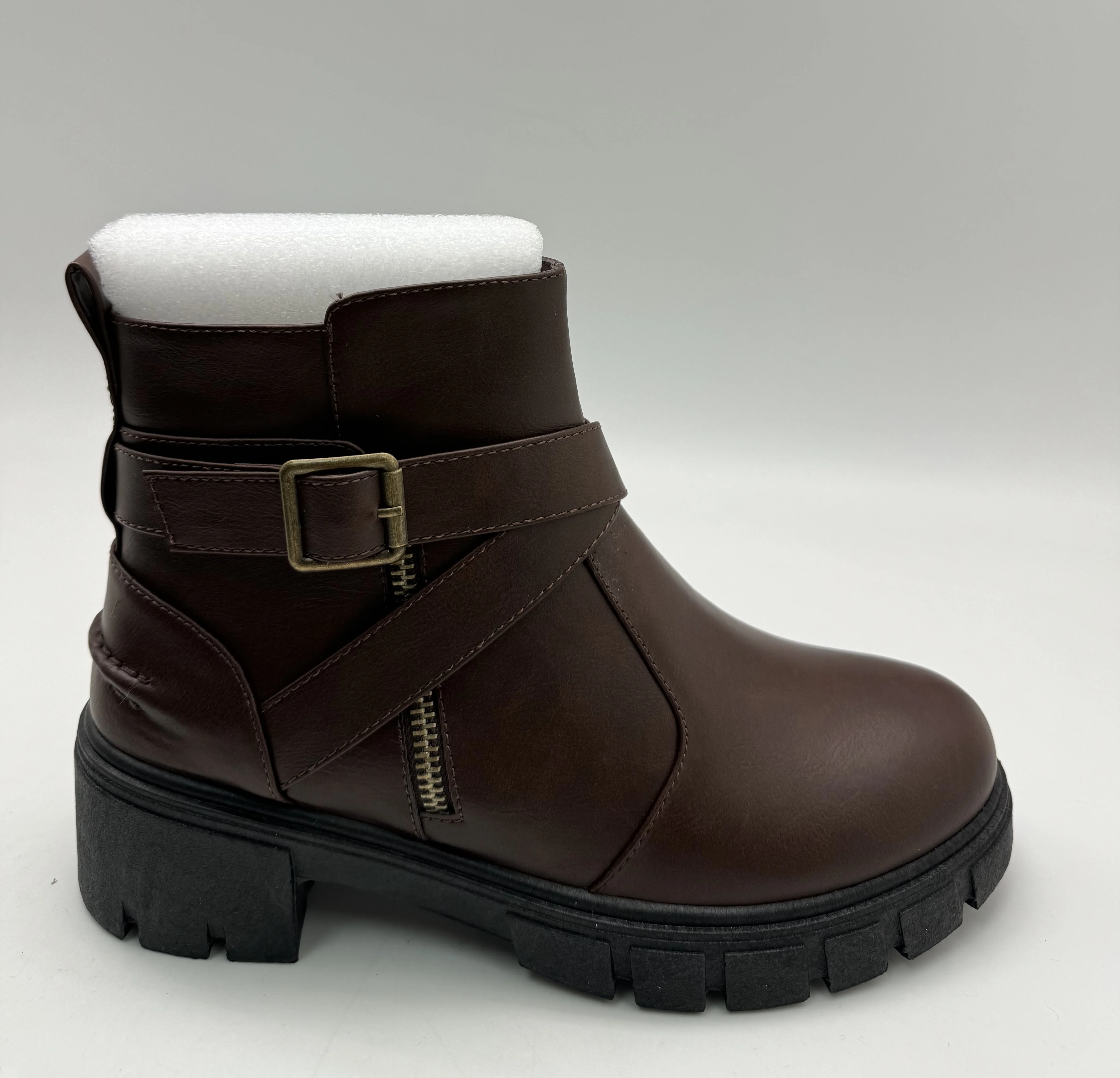 ladies girls fashion cheap pu motorcycle ankle injection boot