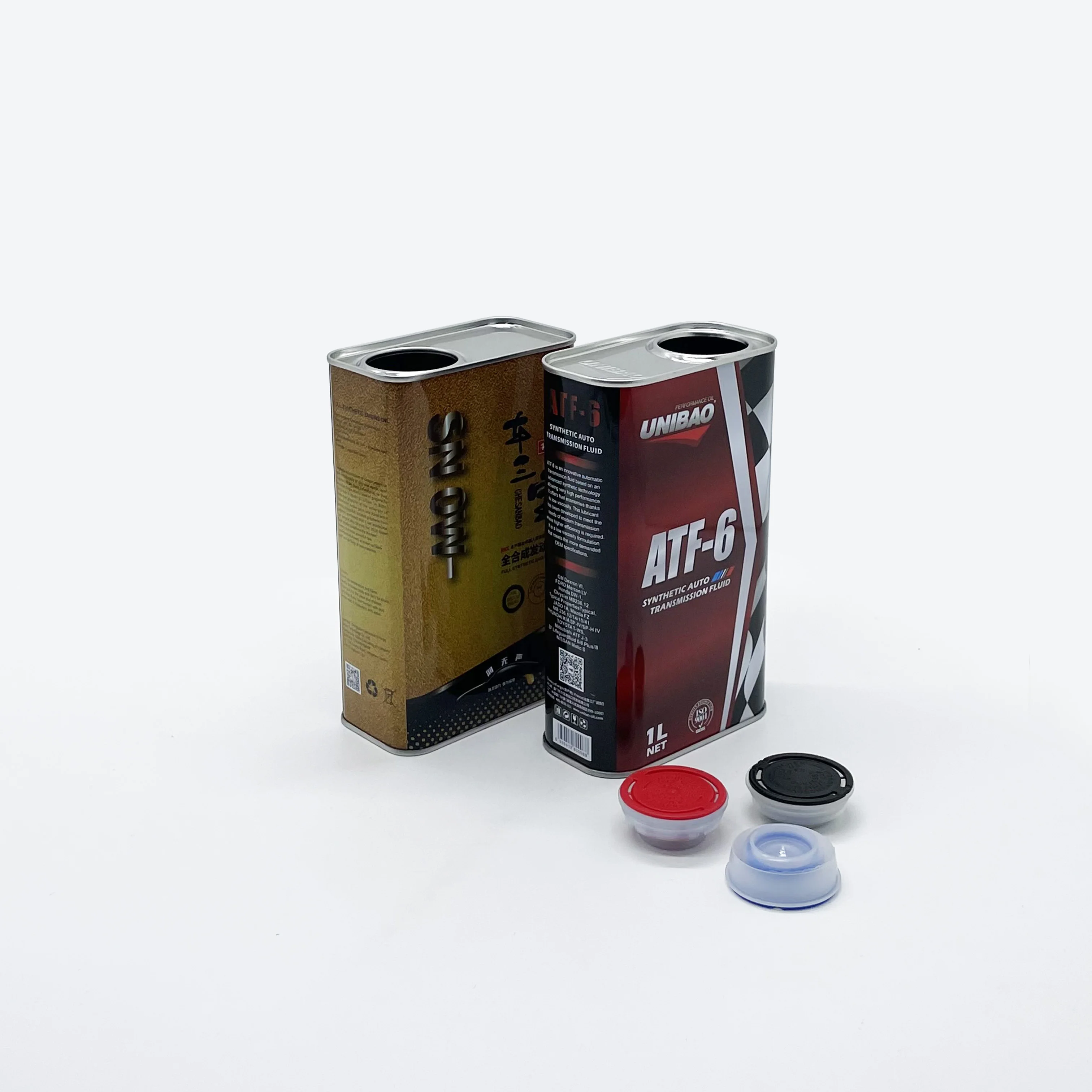 Leak proof  tinplate packaging 1L lubricant oil metal tin can with plastic lids