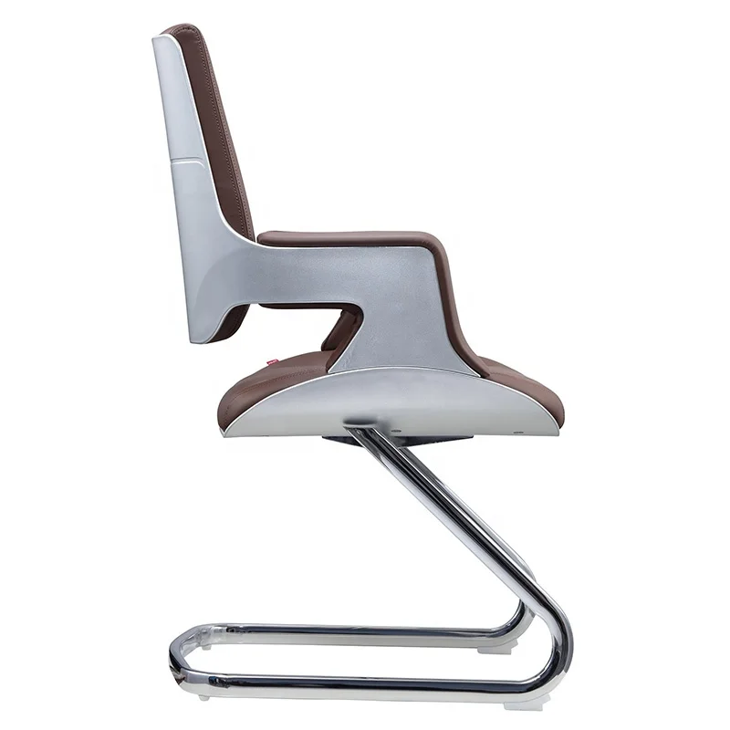 Новая модель 2021, средняя и высокая спинка, темно-коричневый синтетический поворотный офисный стул для конференц-зала с бантом