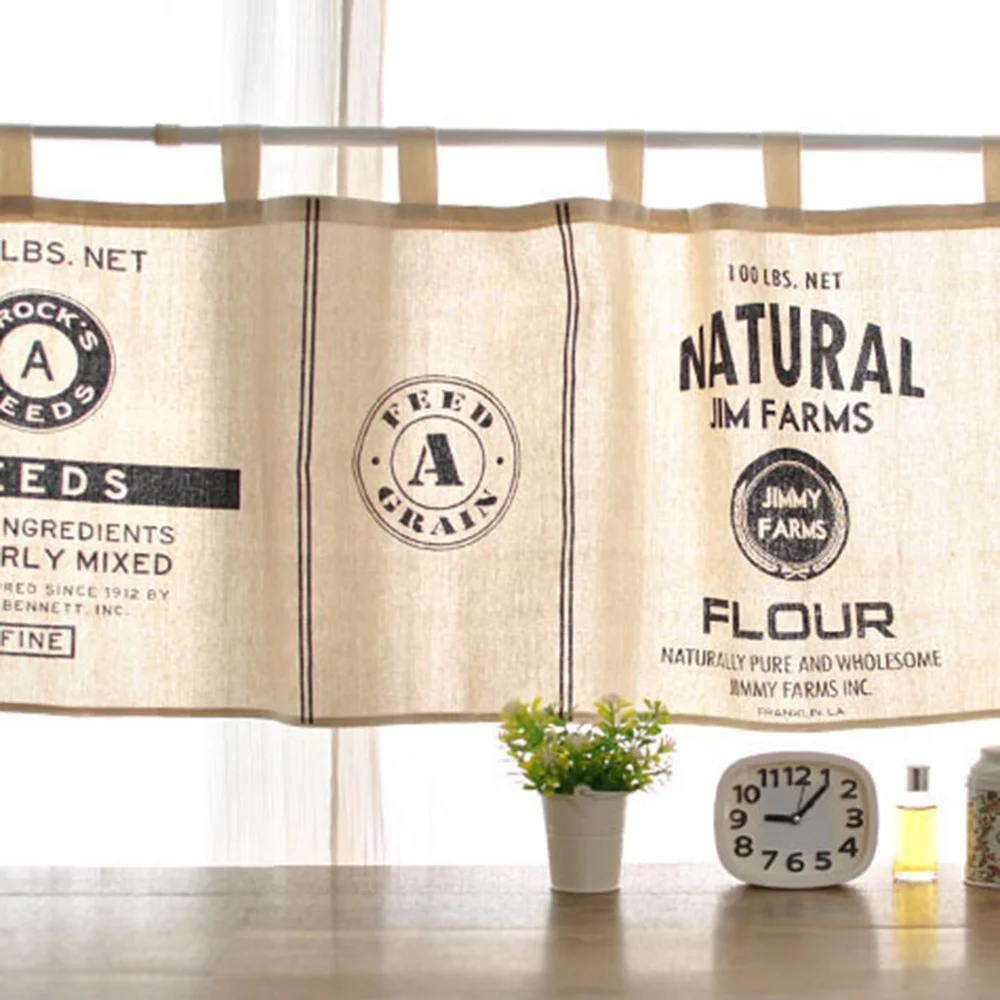 Ready Europe USA nice popular cute polyester nice small printed kitchen curtain Isolation dust-proof decorative door curtain