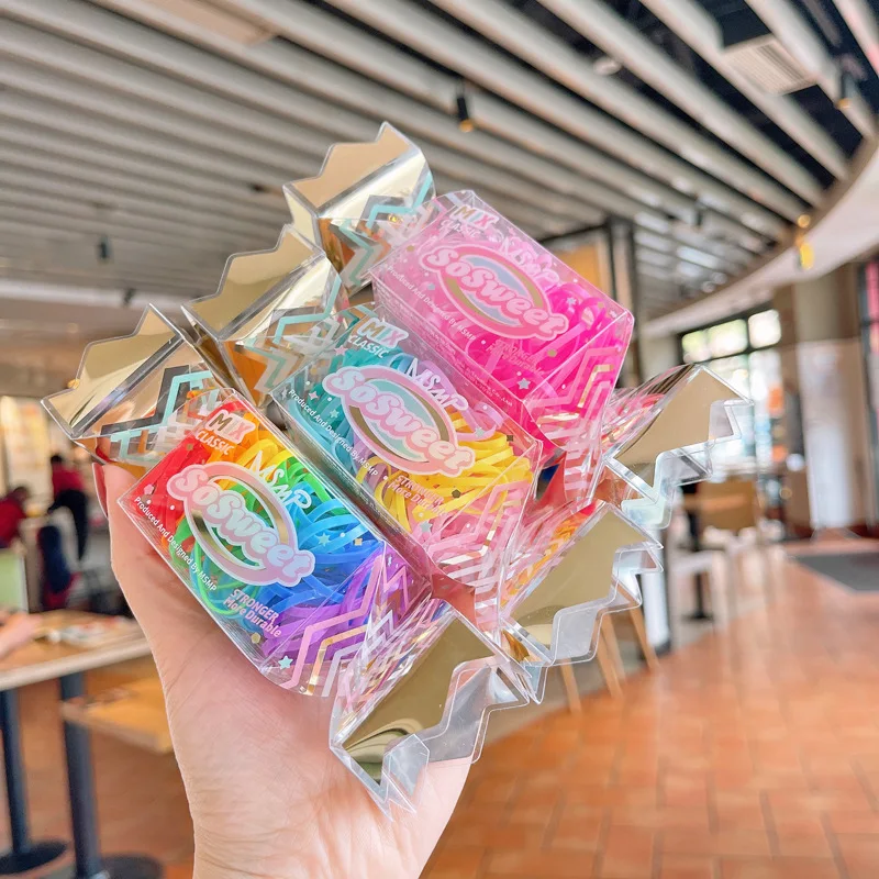 Girls Small Disposable Hair Bands Kids Candy Color Elastic Rubber Band Baby Scrunchie  Hair Accessories