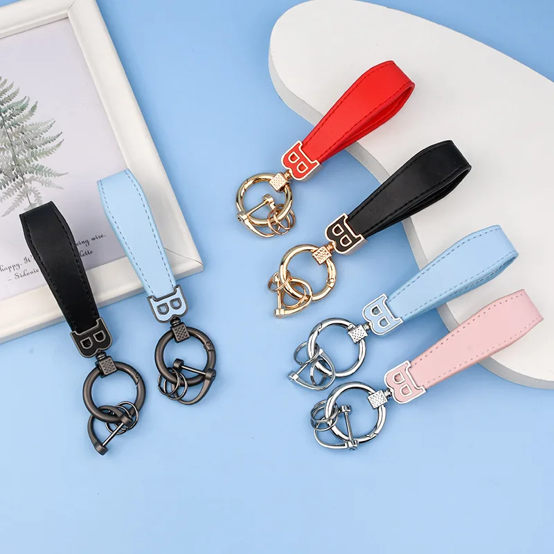 Новый роскошный автомобильный брелок с бриллиантами на заказ аксессуары для ключей ремешком кожаный дизайнерский