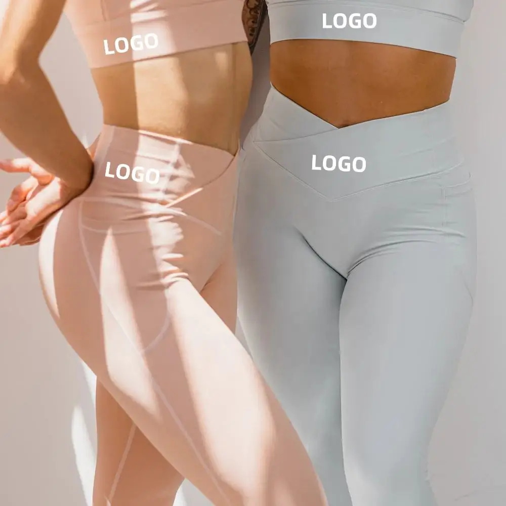 Custom Design High Quality Gym Clothes Women Cross Back Sports Bra Sets Yoga Set Workout Clothes