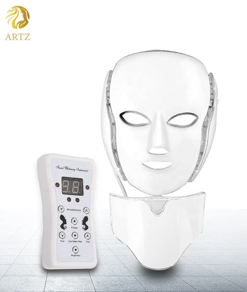 
ARTZ Hot-Sell PDT Photon LED Light Face Mask Skin Care Beauty Therapy 7 Colors LED Face Mask Party with Neck 