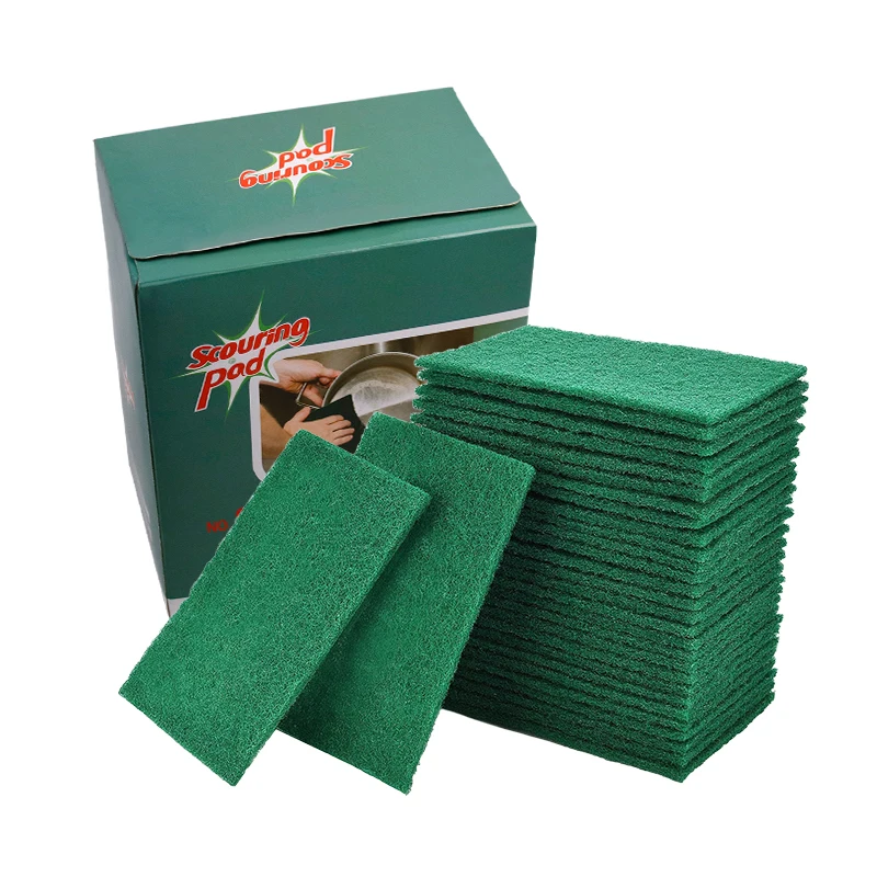 Scouring pad one package of 20 pcs 6*4inch 96grit Rectangular green Scouring pad Great for kitchens