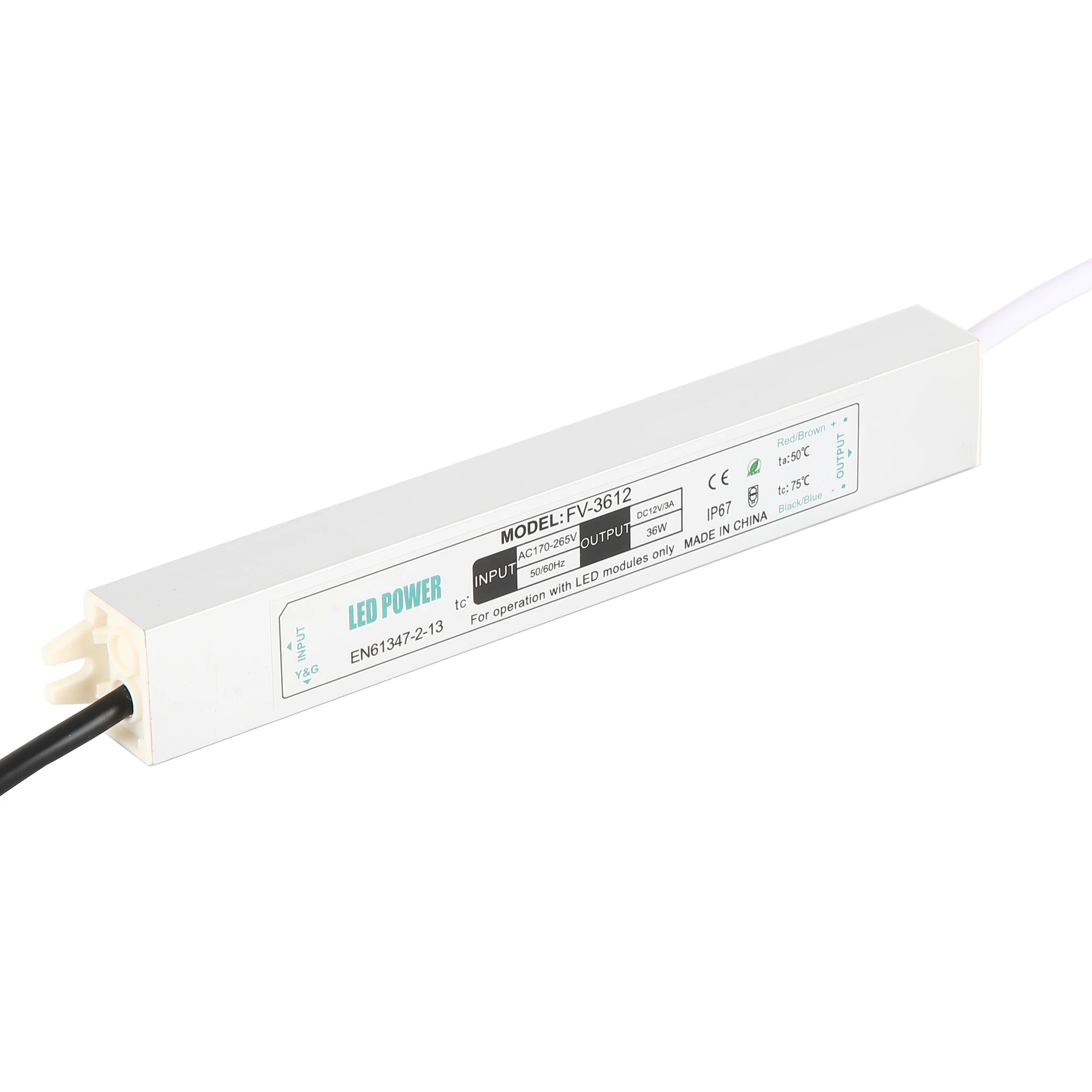 CE RoHS светодиодный адаптер питания водонепроницаемый IP67 AC светодиодный драйвер 12 В 36 Вт импульсный Светодиодный источник питания