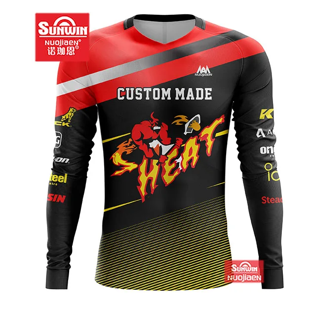 Wholesale Mens Long Sleeve custom BMX downhill jersey
