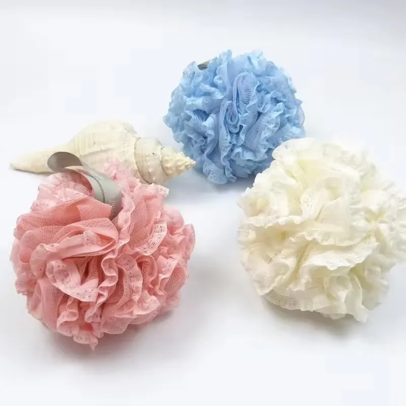 Factory Customized LOGO High Quality Natural Sponge Shower Flower Bath Sponge Natural Flower Sponge Bath Ball