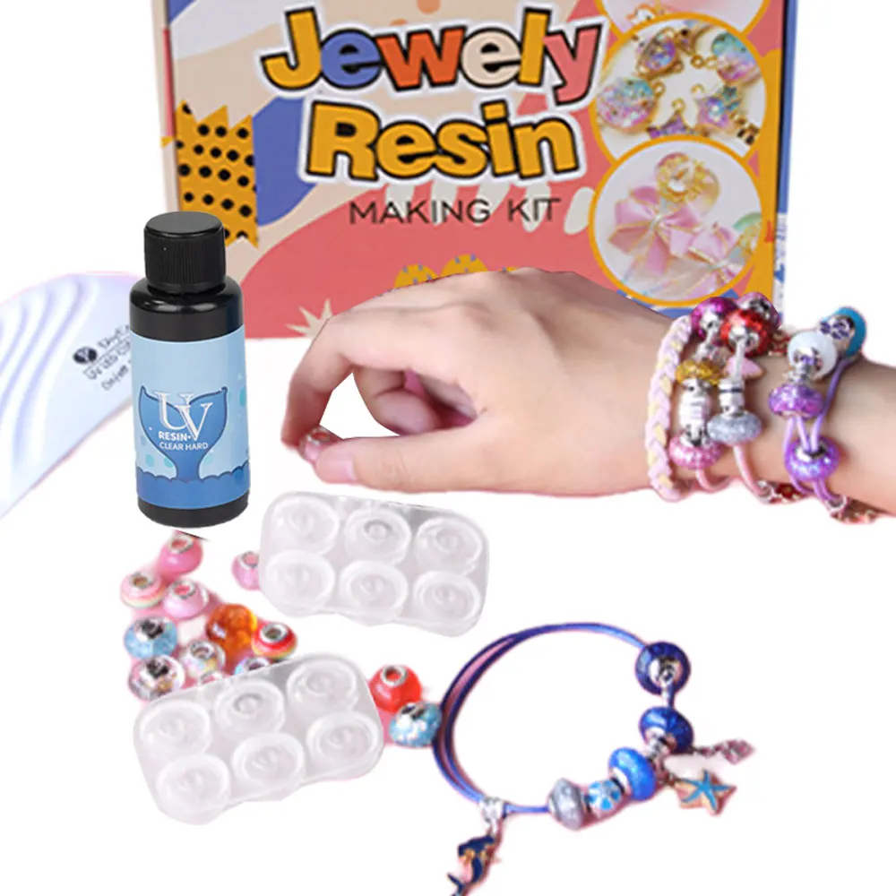 Innovative Products 2023 Kids Toys Girls Bracelet Making Kit Liquid Resin Dye Set Resin Art Supplies Crafts Making Set