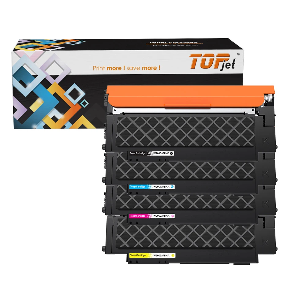 Topjet 116A W2060A W2061A W2062A W2063A Color Toner Cartridge Compatible For HP LaserJet MFP 179fnw 178nw 150a 150w Printer