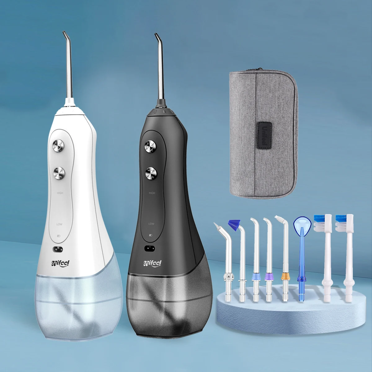 Unifeel latest Design 2in1 Portable Faucet Toothbrush Puls Shower Water Pik Flosser And Brush Rechargeable