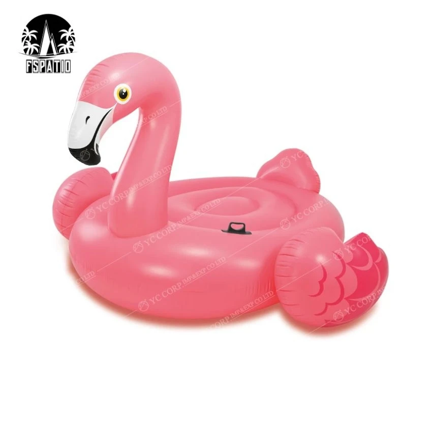 
FSPATIO 57558 Wholesale Inflatable Pool Ride-on Mega Swimming Pool lsland Flamingo adult Pool Float 