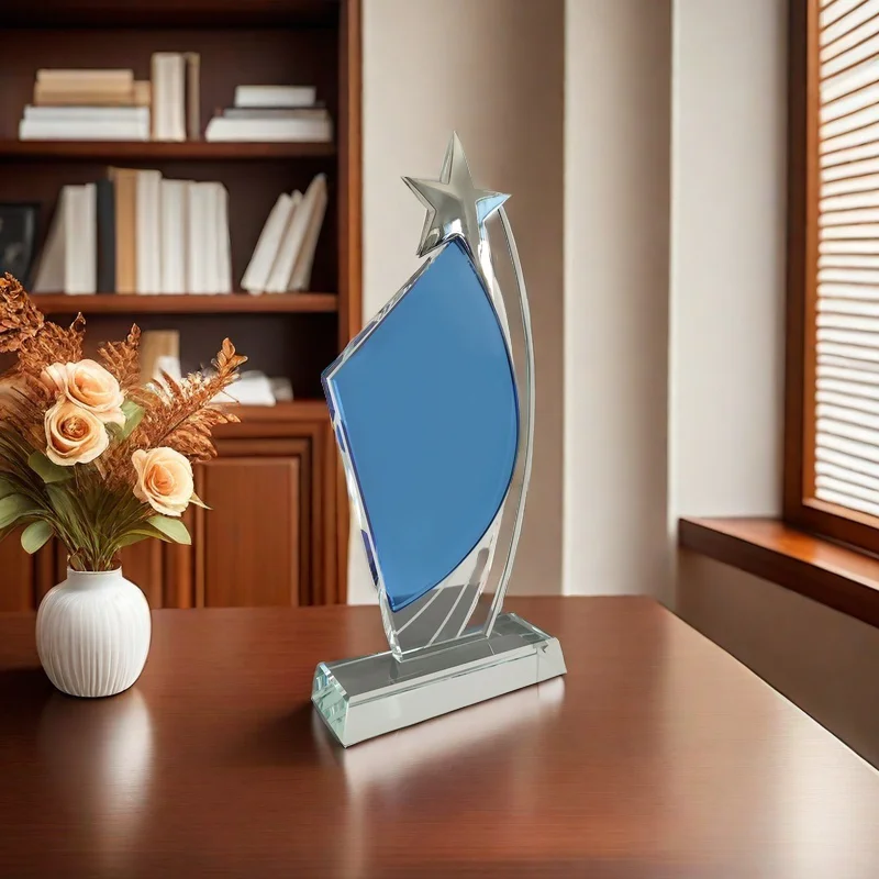 Honor of crystal K9 Crystal Award Metal Star Trophies Plaque Award for Business Gifts