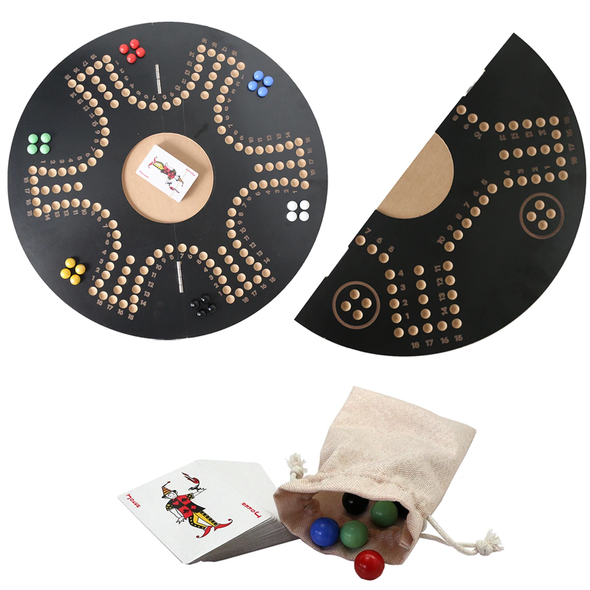 Jackaroo 6 Player Foldable Marble Board Game Custom Size Wooden Table Game for Parties EN71 Certified Classic Original Game