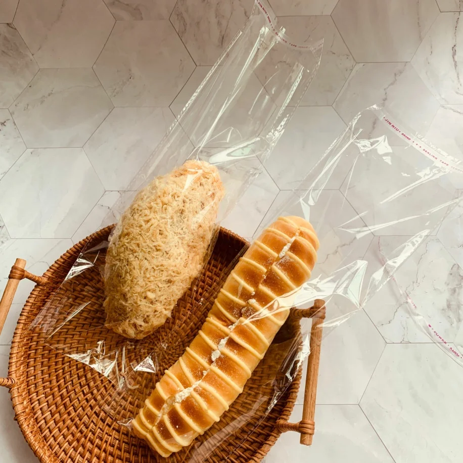 Custom Sizes Plastic Bread Loaf Bag Food Cellophane Packaging Storage Bakery Toast Sandwich Bread Packaging Bag