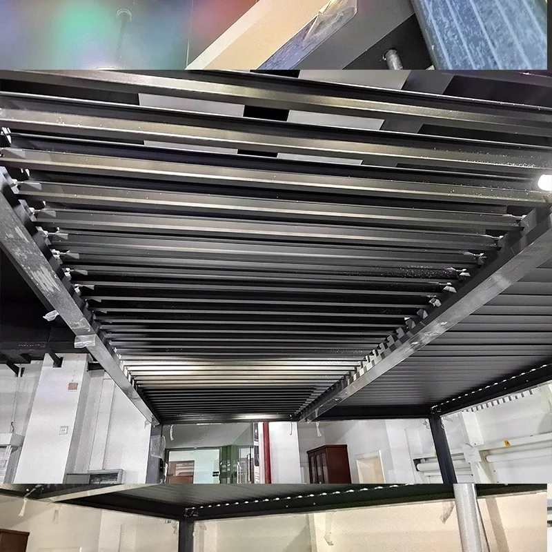 SUNC Modern Rainproof Aluminium Louvered Roofs Pergola With Screens and Lights with Screens and Lights Outdoor Aluminium Pergola