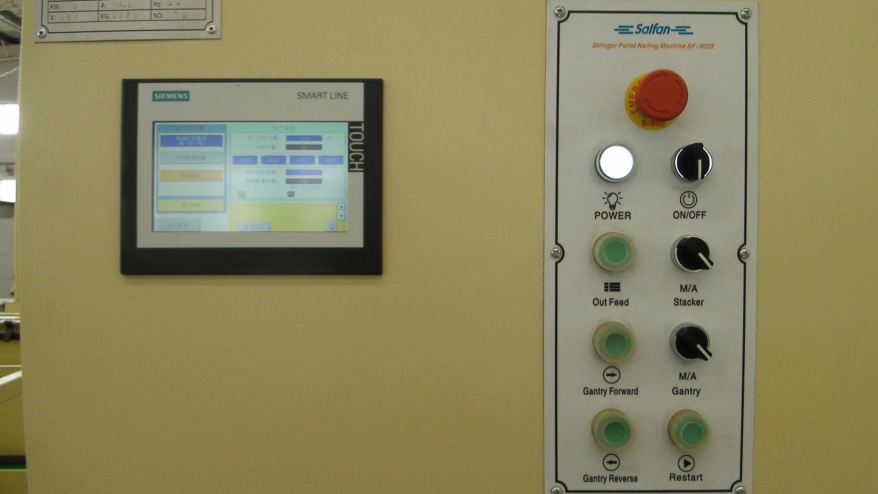 SF9025 Semi-auto vertical stringer wood pallet nailing machine