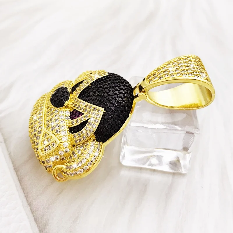 Charm Animal Monkey Pendant Cartoon Topgillz Cubic Zirconia Pendant Necklace