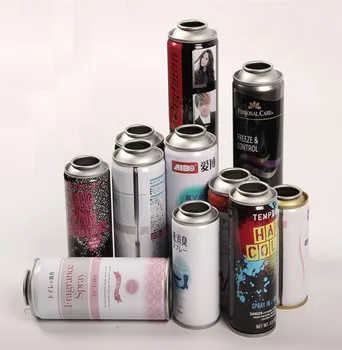 Empty Aerosol spray tin can package for paint insect killer air freshener and foam
