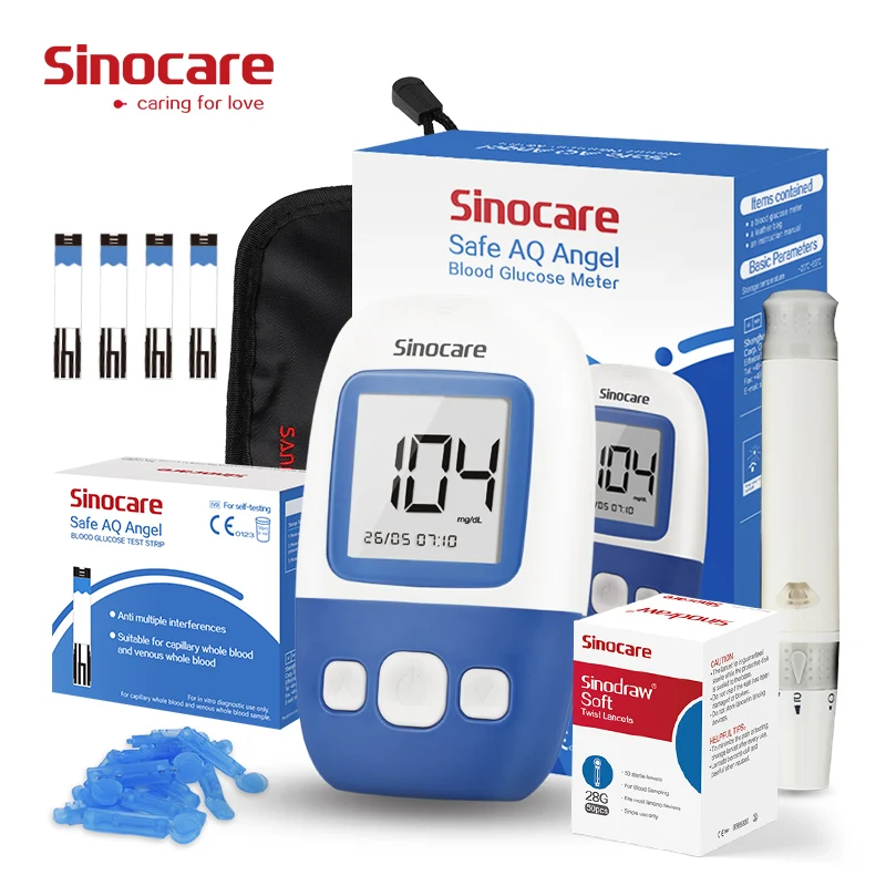 Sinocare Continuous Blood Sugar Monitor Glucose Sensors Glucose Meter With Glucose Test Strips