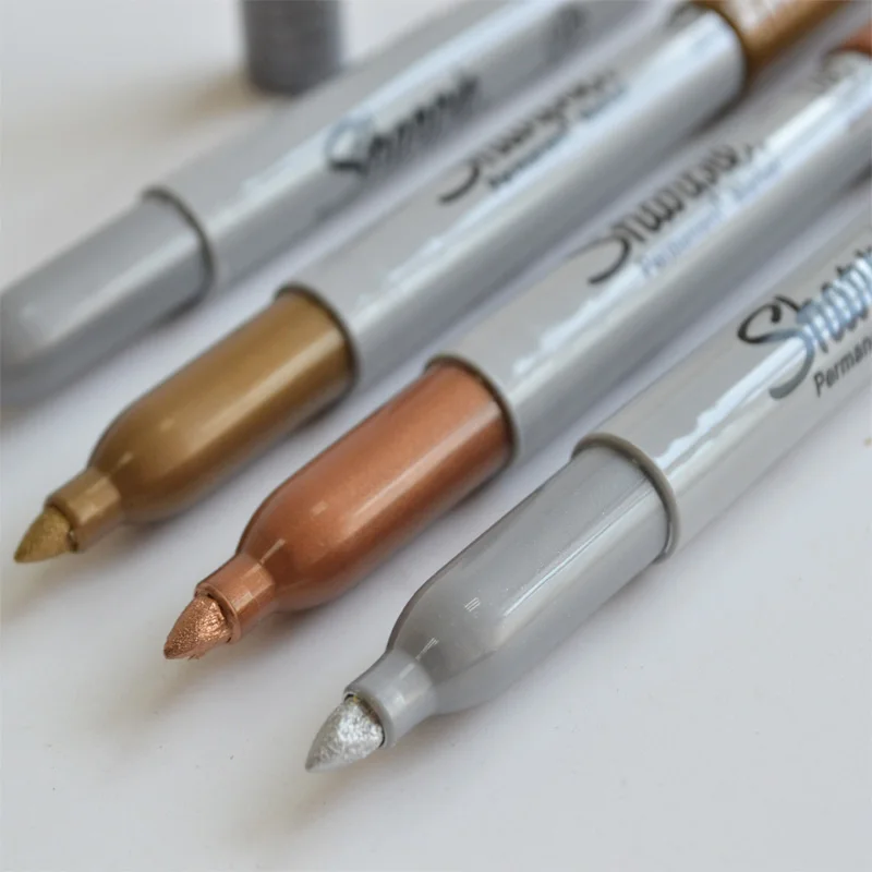 Amazon hot sale shanpie Metallic permanent marker Fine Point  1.0mm ASTM D4236 sliver gold bronze color