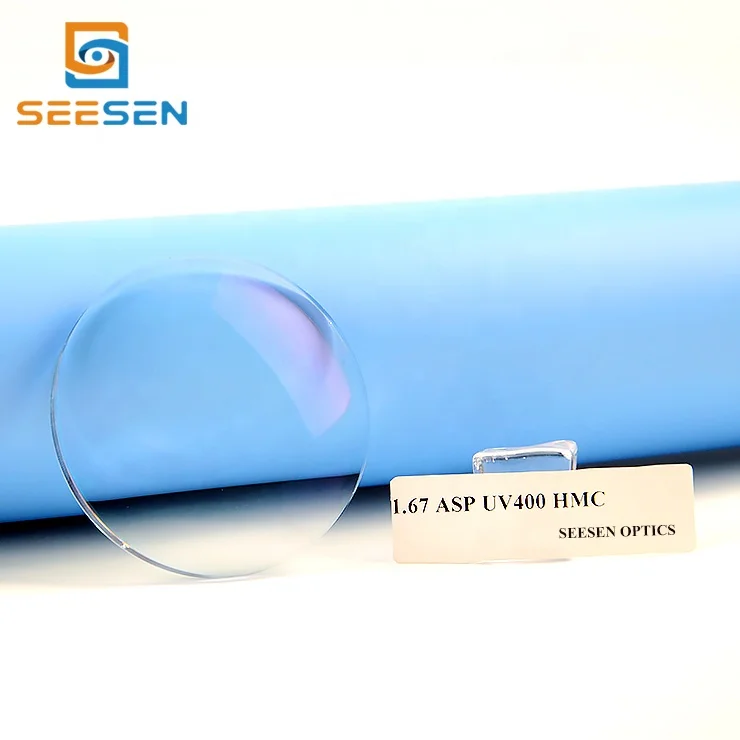 Optical Lens Factory Wholesale 1.67 ASP Aspheric UV400 Mr-7 HMC/SHMC EMI Lens Super Thin Eyeglasses Lenses