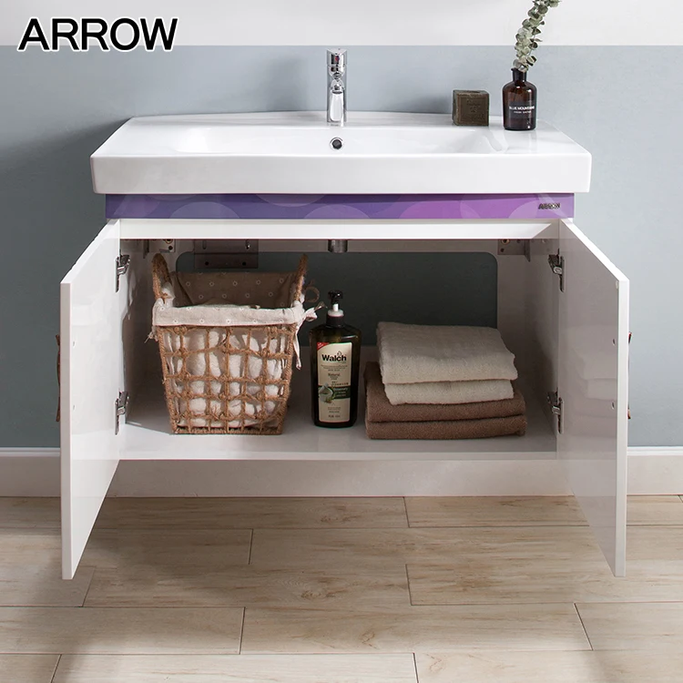 Modern Designs PVC Waterproof Bathroom Cabinet Sinks Best Quality PVC Bathroom Vanity With The Wall Mirror