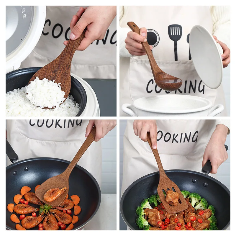 Wholesale High Quality Wood Kitchen Tools Gadgets Cooking Spatula in Stock