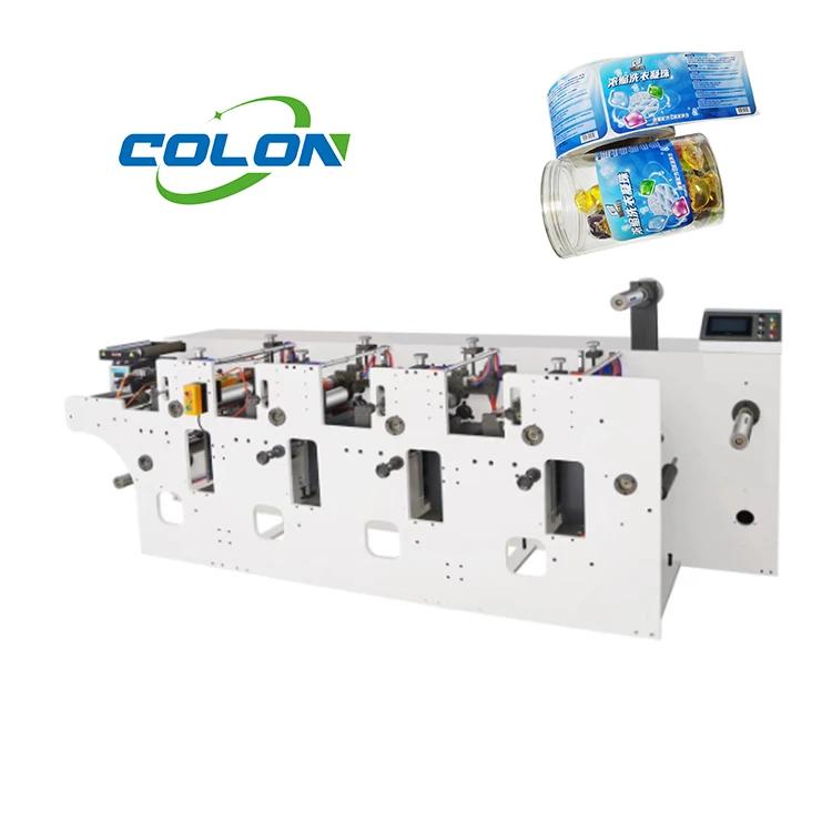 Factory sale 4 5 6 7 colors label paper plastic film roll printer horizontal flexographic flexo printing machine
