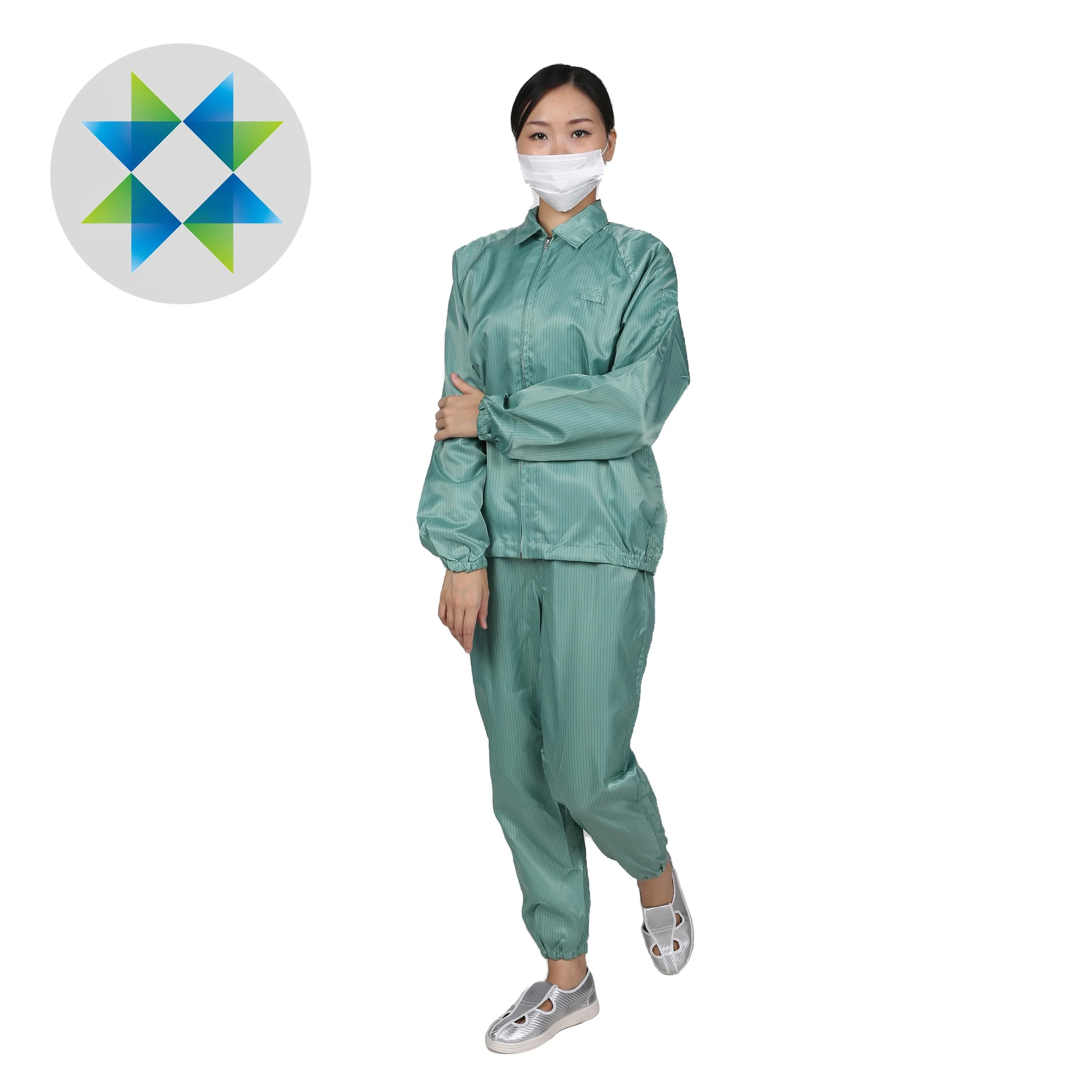 SKPURE customer made manufacture polyester lint free  ESD coverall Cleanroom jumpsuit