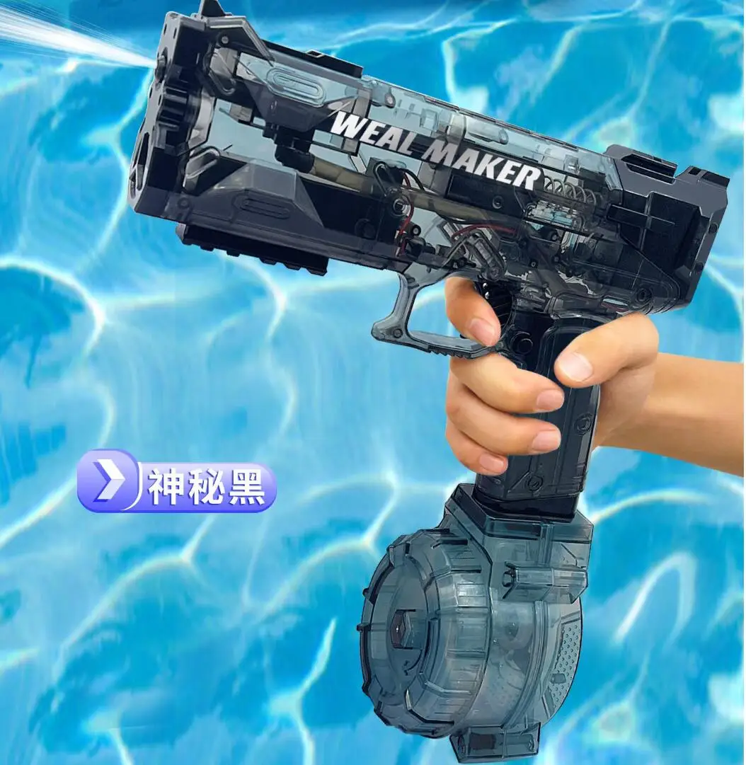 Electric Water Pistol Transparent Automatic Squirt Guns Waterproof Water Gun Summer Pool Toys for Kid Adult