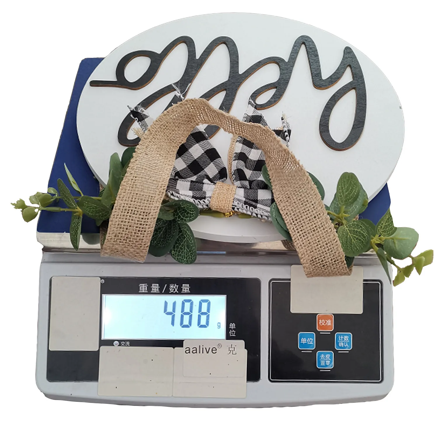 Custom Christmas Wooden Framed Sign Decoration Hanging Wooden House Number Door Pendant