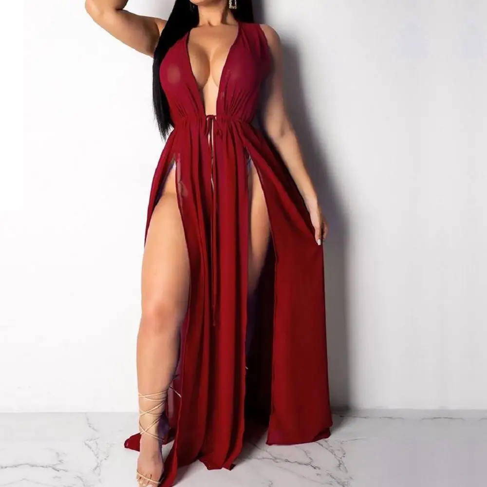 2021 Beach Wear Swim Suit Cover Ups Beach Maxi Dress Sexy