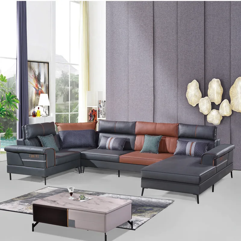 Nordic Style Fabric Sofa Modern Living Room L-shape Sofa Technology Fabric home furniture set bed sofa