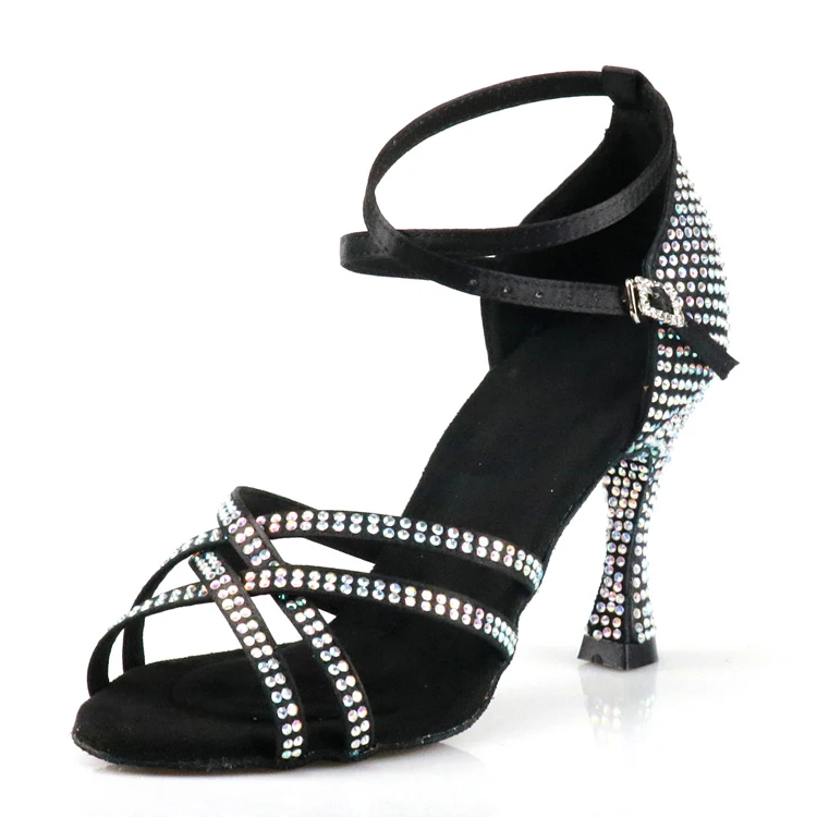 Professional dance High Heels Shining sandal Crystal Rhinestone Ladies latin dance shoes