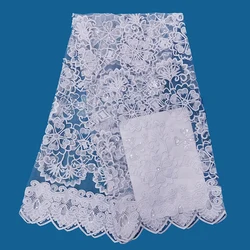 factory wholesale price new design sequins wedding white bridal lace fabric