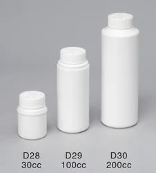 Empty 1oz (30 grams) white talcum powder Shaker Bottles Tamper Proof 50ml 100ml HDPE Powder Round Bottle with Sifter fitment