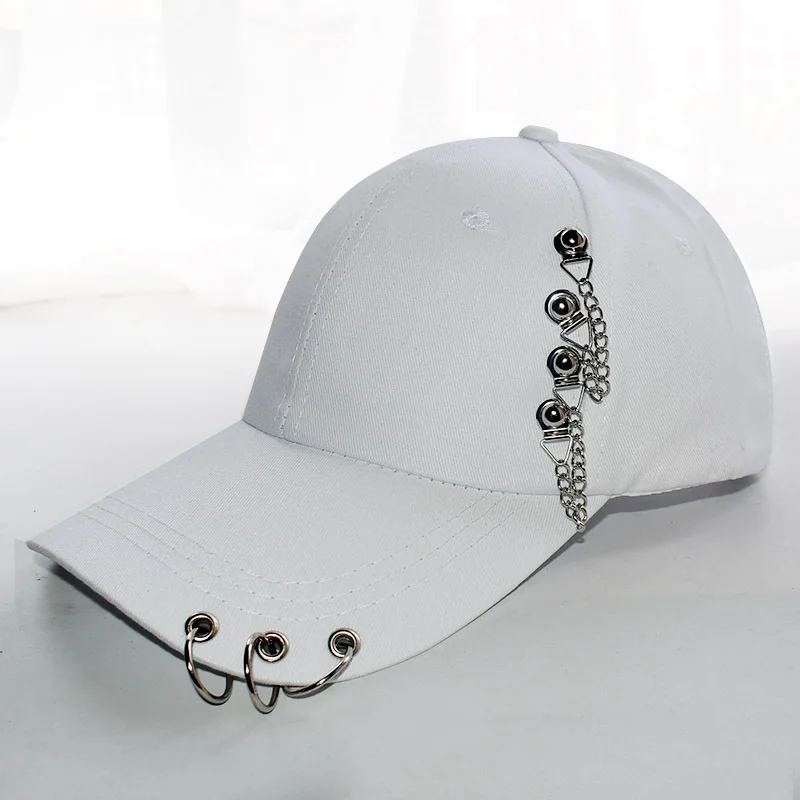 High quality sports caps factory custom metal chain patch baseball cap wholesale