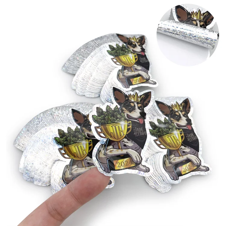 Self Adhesive UV Waterproof Crackle Laser Sheets Sticker Clean PVC Label Die Cut Vinyl Stickers
