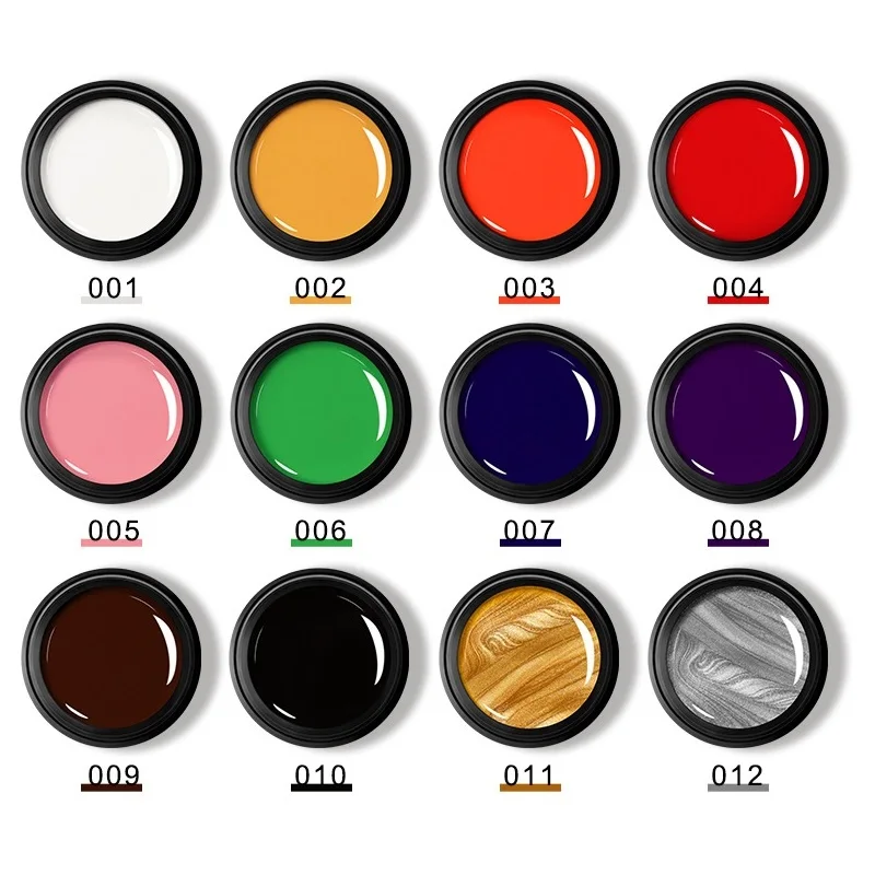 Tani High Quality Private Label Soild Color 12-color Nail Art Glue Esmaltes Semipermanentes UV Gel Nail Polish