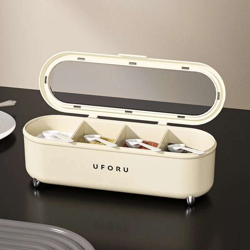 Kitchen Supplies Seasoning Box Combination Set Of Household Kitchen Supplies sugar and monosodium glutamate four-cell stor
