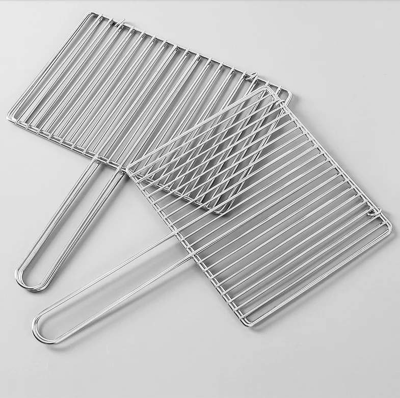 Non-stick Grill Basket BBQ Wire Mesh Grill Net Grilled Clip for Fish & Vegetable & Steak