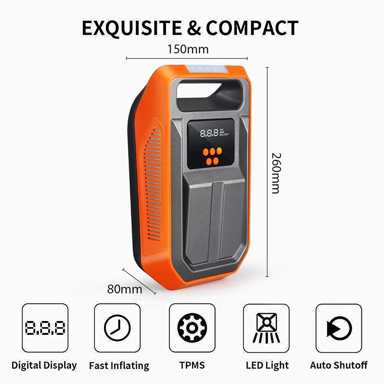 Best seller digital auto stop portable car air compressor pump tire inflator